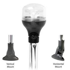 Attwood Круговой стояночный/топовый светодиодный огонь на складной стойке Attwood 5557-20-7 510 мм 12 В 1,8 Вт видимость 2 мили 360° для судов до 12 м белый свет