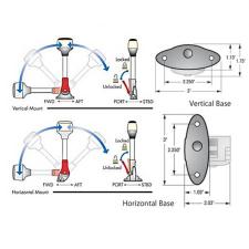 Attwood Круговой стояночный/топовый светодиодный огонь на складной стойке Attwood 5557-20-7 510 мм 12 В 1,8 Вт видимость 2 мили 360° для судов до 12 м белый свет