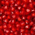 SZ418 Бусины пластиковые, акрил, в цвете с белой сердцевиной, граненый куб, 10мм, 500гр, Astra&Craft 22 красный