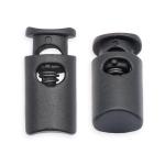 203-М Фиксатор для шнура 'Цилиндр' 19*9мм, 1 отверстие d-4,5мм, пластик (ПП) черный