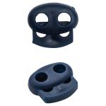 103-М Фиксатор для шнура плоский 14*17мм, 2 отверстия d-4мм, пластик (ПП) темно-синий