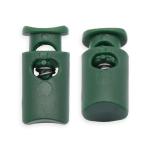 203-М Фиксатор для шнура 'Цилиндр' 19*9мм, 1 отверстие d-4,5мм, пластик (ПП) темно-зеленый