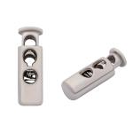 0305-3124 Фиксатор для шнура 'Цилиндр' 24*8мм, 2 отверстия d-4,4мм, пластик под металл никель