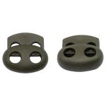 103-М Фиксатор для шнура плоский 14*17мм, 2 отверстия d-4мм, пластик (ПП) 471 хаки