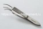 Пинцет шовный изогнутый 88 мм