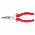 Длинногубцы изогнутые Econom, 180 мм, шлифованные, пластмассовые рукоятки Matrix