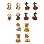 Набор декоративных элементов 'Клубника, обезьянка, мишка', ассорти 12 шт