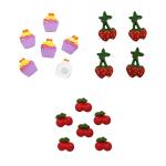 Набор декоративных элементов 'Пирожное, клубника, вишня', ассорти 16 шт