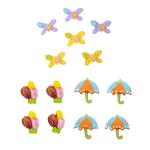 Набор декоративных элементов 'Тюльпан, бабочки, зонтики', ассорти 14 шт