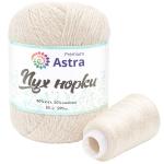 Пряжа Astra Premium 'Пух норки' (Mink) 50гр 290м (80% пух, 20% нейлон) (+нить 20гр) 5мот+5нитей/упак 046 молочный