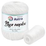 Пряжа Astra Premium 'Пух норки' (Mink) 50гр 290м (80% пух, 20% нейлон) (+нить 20гр) 5мот+5нитей/упак 01 белый