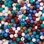 1AL121-1 Бусины пластиковые, микс цвета, круглые, 6мм, 50гр, Astra&Craft микс