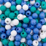 1AL121-2 Бусины пластиковые, микс цвета, круглые, 8мм, 50гр, Astra&Craft холодный микс