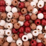 1AL121-2 Бусины пластиковые, микс цвета, круглые, 8мм, 50гр, Astra&Craft тёплый микс