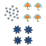 Набор декоративных элементов 'Цветы, штурвал и зонтик', ассорти 25 шт