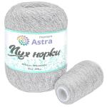 Пряжа Astra Premium 'Пух норки' (Mink) 50гр 290м (80% пух, 20% нейлон) (+нить 20гр) 5мот+5нитей/упак 02 жемчужный