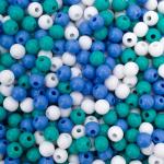 1AL121-1 Бусины пластиковые, микс цвета, круглые, 6мм, 50гр, Astra&Craft холодный микс