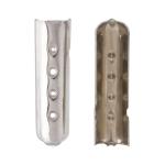 UNK03 Наконечник (зажим) для шнура установочный 24*6мм металл Silver (серебристый)