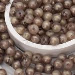 2010 Бусины пластиковые, акрил, 'дымка' с золотым шиммером, круглые, 10мм, 50гр, Astra&Craft AD008 миндальный