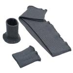 Комплект плотный (30% шерсть, 70% акрил), подвяз 42см в 2 сложения *10см + 2 манжета 8,5см*9,5см 431/5 черный жемчуг (серый)