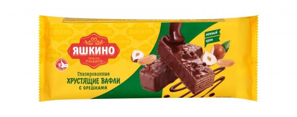 Вафли Яшкино Глазированные с орешками, 200 г. купить по цене 81 ₽ в ...
