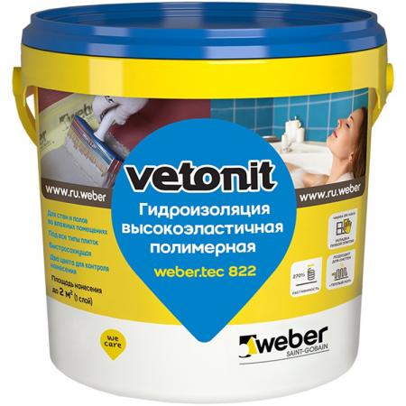 ВЕТОНИТ Вебер. Тек 822 мастика акриловая гидроизоляционная (1, 2кг ...