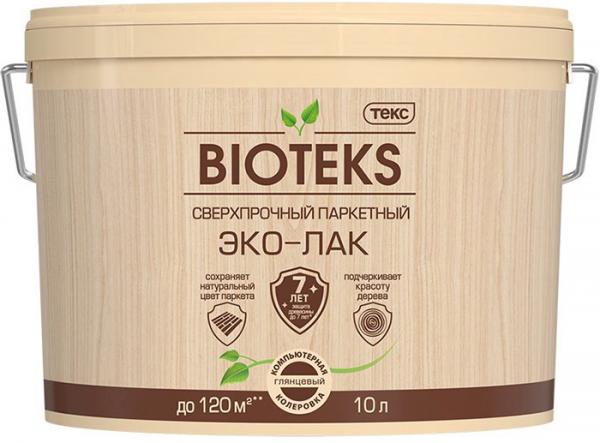 ТЕКС Биотекс лак паркетный водный полуматовый (10л) / BIOTEKS эко-лак ...