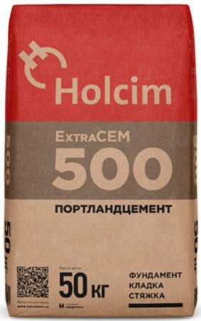 ХОЛСИМ цемент М-500 Д20 быстротвердеющий (50кг) / HOLCIM ExtraCEM 500 ...