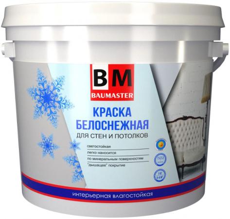 БАУМАСТЕР Белоснежная краска для стен и потолков (25кг) / BAUMASTER ...