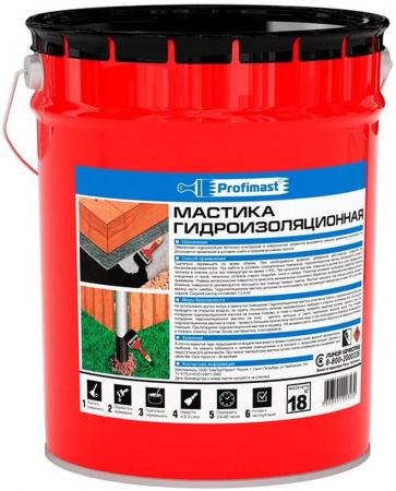 ПРОФИМАСТ мастика битумная гидроизоляционная (18кг) / PROFIMAST мастика ...