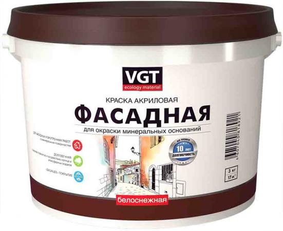 ВГТ краска фасадная белоснежная (7кг) / VGT краска фасадная акриловая ...