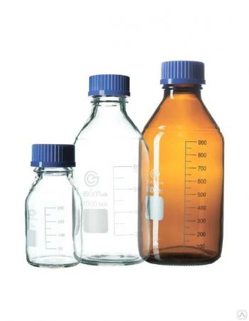Банка лабораторная стеклянная 500 мл, с делениями, с навинчив. крышкой ...