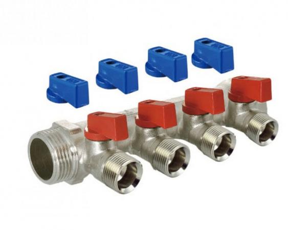 Коллектор распределительный SEAGULL с отсекающими кранами с синей ...?