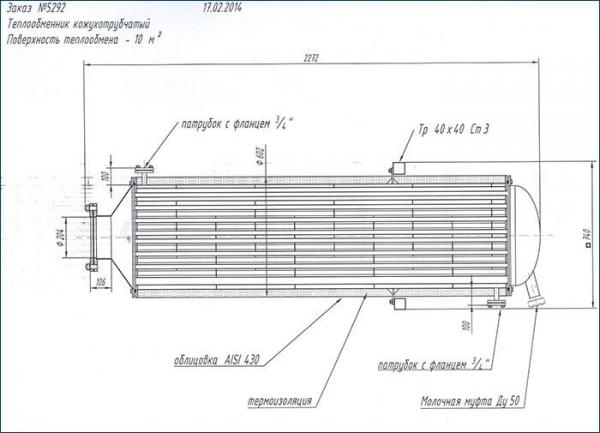 Теплообменник трубчатый из нержавеющей стали купить по цене 498000 ₽ в ...