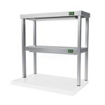 Полка тепловая настольная, 800х300х800мм, 2 уровня сплошных, открытая, нерж.сталь 430, ИК подогрев