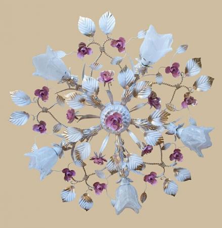 Люстра в стиле флористика на пять плафонов 555/5 WR купить по цене 9750 ...