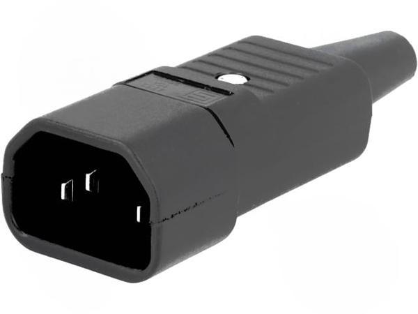 Разъем питания AC, вилка, "папа", 10А, 250В AC, IEC 60320, C14 (E ...
