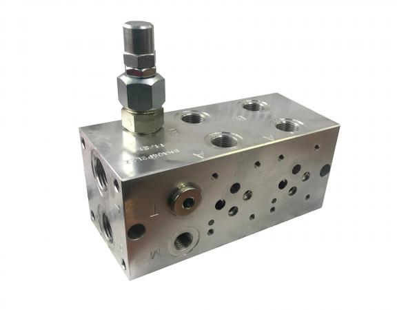 Плита монтажная BMA06P2L2X-20 с клапаном 2-х местная для CETOP 3