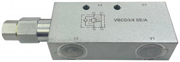 Тормозной клапан односторонний VBCD-G3/4 SE/A/CC, G 3/4", 95 л/мин