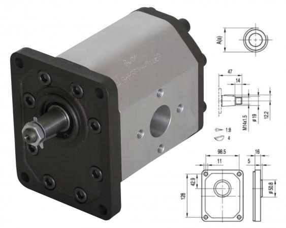 Насос шестеренный BHP3B1-D-39T0L1 GP3, 39 см3, резьба G 1", 250BAR, правый
