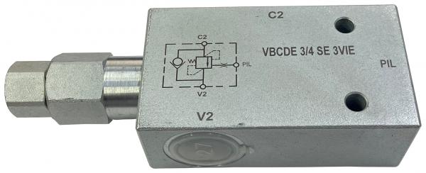 Тормозной клапан одностороннего действия VBCD-G3/4 SE 3VIE, G 3/4", 90 л/мин