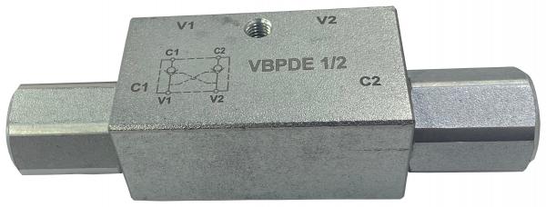 Гидрозамок двухсторонний VRDE G1/2, G 1/2", 70 л/мин