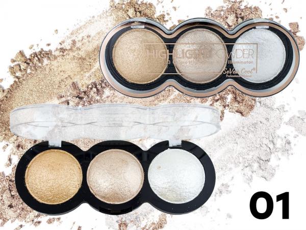 Хайлайтер SeVen Cool Highlight Powder, 3 цвета, ТОН 01 купить по цене ...