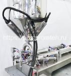 Поршневой дозатор густых продуктов с бункером ПДМ.Б/2С/Н (2 канала). Мод. Загрузочный бункер с рубашкой нагрева