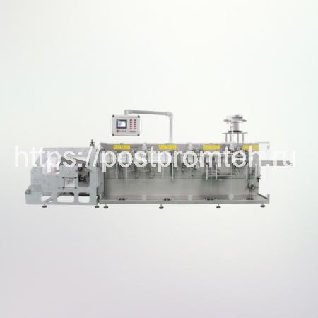 Горизонтальная упаковочная машина для пастообразных продуктов.