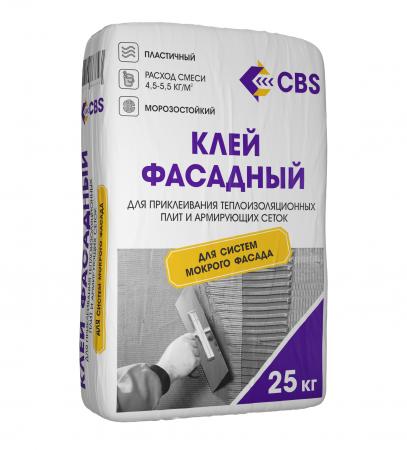Клей CBS «ФАСАДНЫЙ 1000» для систем фасадного утепления (мешок 25 кг ...