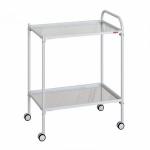 Столик процедурный СПп-01 МСК-501-02М металлический с двумя полками стеклянной и из нержавеющей стали