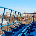 Ограждение парапета ОГПК со стеклом Ст3 высота 1350 мм, шаг стоек 1200 мм