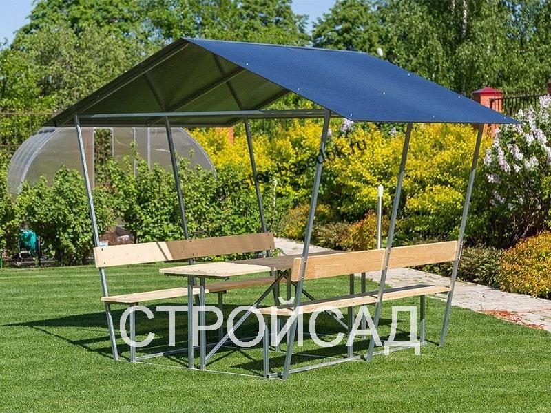 Беседка Ирис Домик 2*2м с бесплатной доставкой, скамейки, столик, для ...