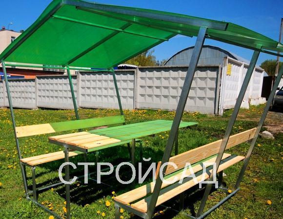 Беседка Ирис Домик 2*2м с бесплатной доставкой, скамейки, столик, для ...